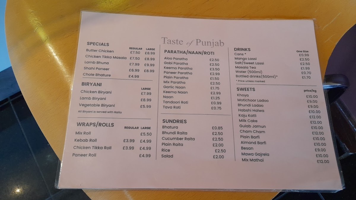 Taste of Punjab Southall Menu - Image 3